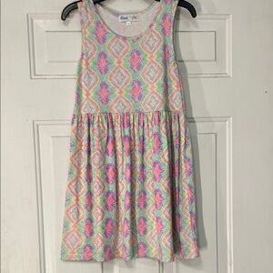 (🍎4 For $15) Freestyle Pastel Patterned Kids Dress